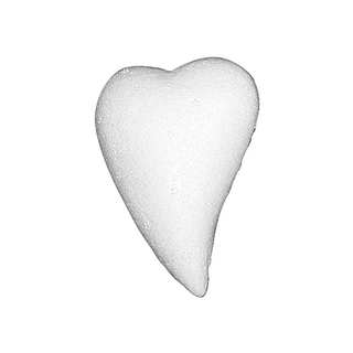 Coeur en polystyrene, bombe<br />8 cm, plat