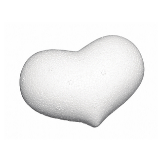 Coeur en polystyrene, bombe<br />7x5 cm, plat