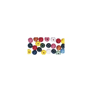 Perles en bois, polies, 4 mm ø, rondes<br />couleurs assorties