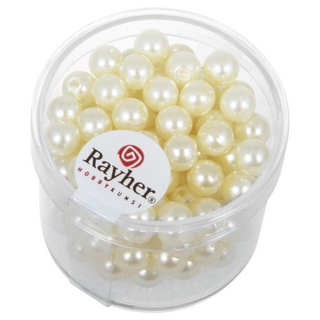 Perles de cire, 6 mm ø<br />creme