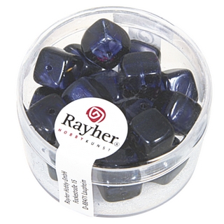 Perles en verre-Cube 8x9 mm<br />bleu nuit