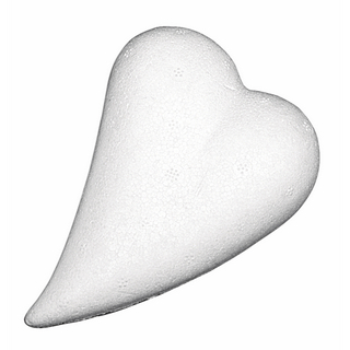 Coeur en polystyrene, forme de goutte 20x14 cm, plat