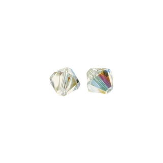 Perles cristal Swarovski toupie 6 mm ø.  aurore boreale
