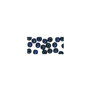 Perles en bois, polies, 6 mm ø, rondes bleu fonce