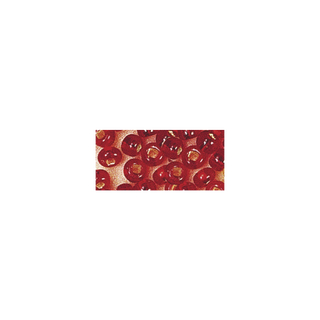 Rocailles. 2 mm ø. avec garniture argent rouge