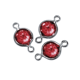 Accessoires bijoux Swarovski rond, 2 oeuillets, 11 mm rouge classique