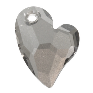 Breloque Swarovski cristal facette  17mm Devoted 2 U Heart gris acier