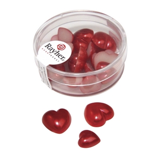 Coeur en plastique, 2 tailles 8x1,5 cm, 16x1,0 cm rouge