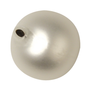 Perles rondes en verre, depolies 14 mm ø blanc