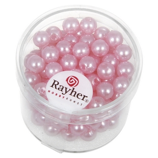 Perles de cire, 6 mm ø rose