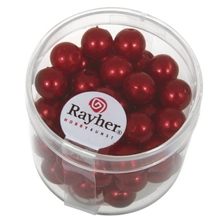 Perles de cire, 8 mm ø rouge