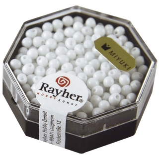 Miyuki-Perle-Drop, opaque ø 3,4 mm blanc