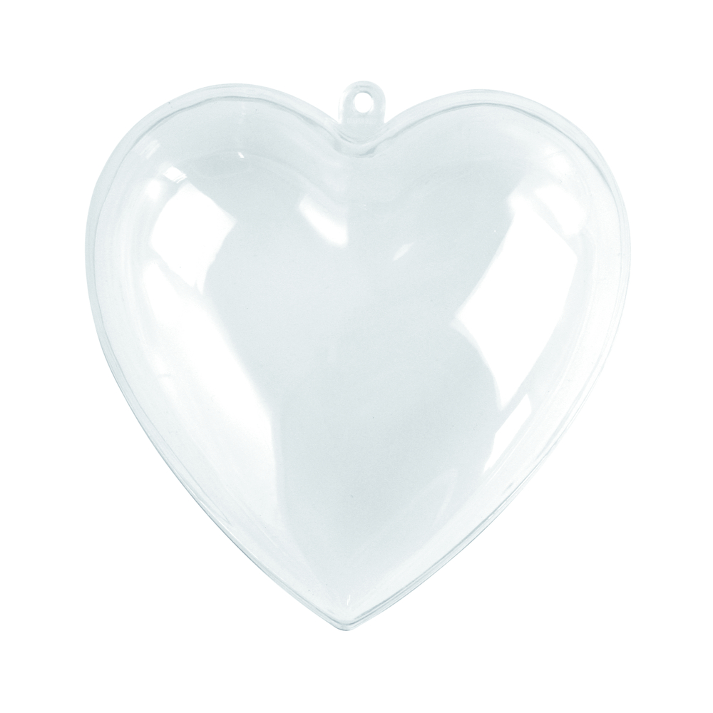 Coeur en plastique 2 parties, 10 cm